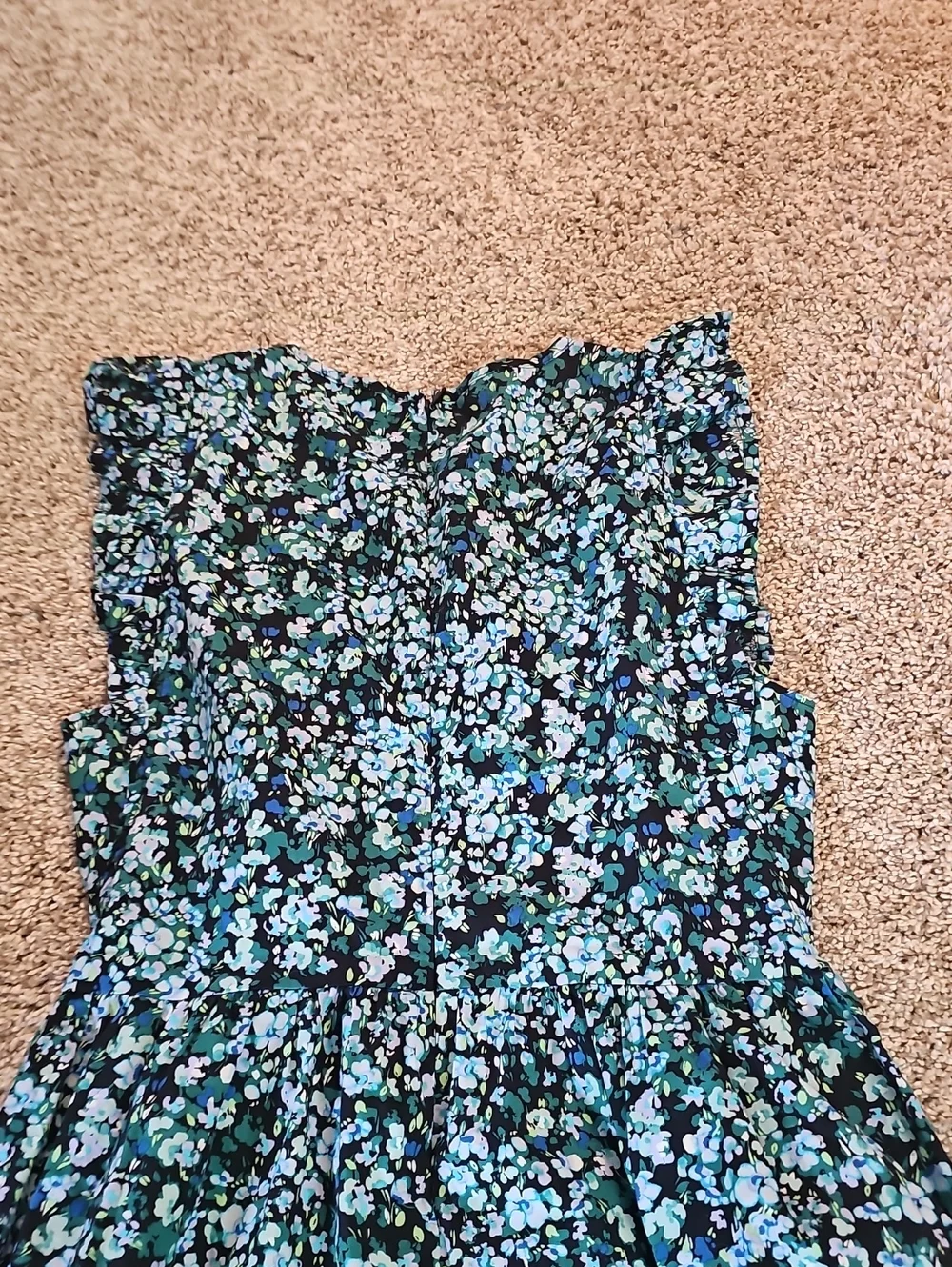 J.Crew Factory Cotton Poplin Smocked Flutter-Sleeve Midi Dress
